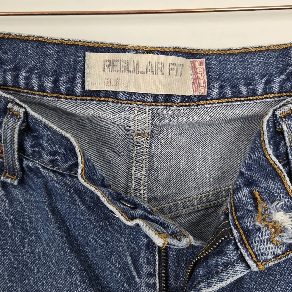 Levi's 505 Regular Fit Blue Denim Straight Jeans Size 40x32 100% Cotton
